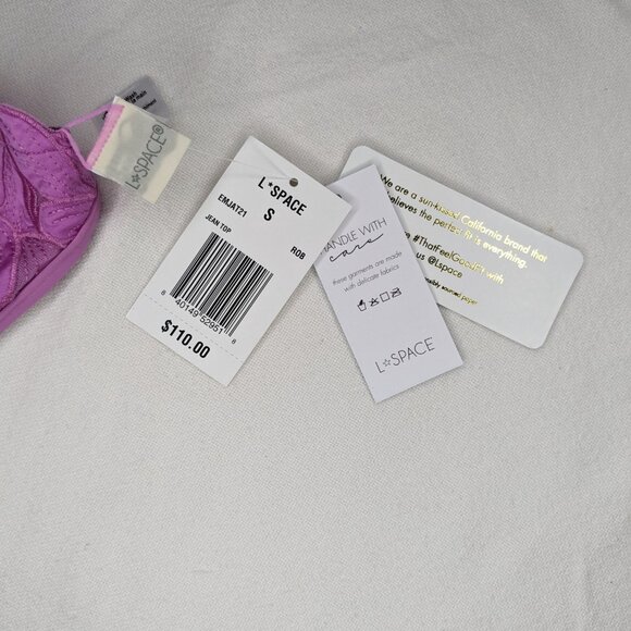 L*Space Embroidered Floral Bikini Top in Vibrant Orchid - Picture 2 of 9